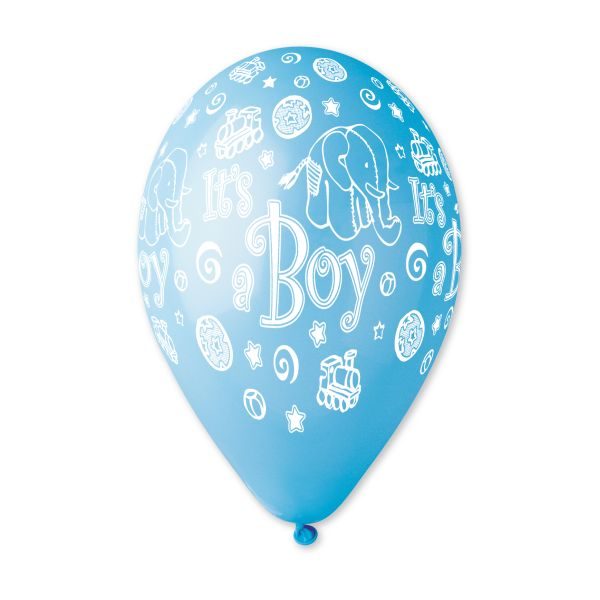 Балони с печат „It’s a boy и слончета“ 12′-100бр.