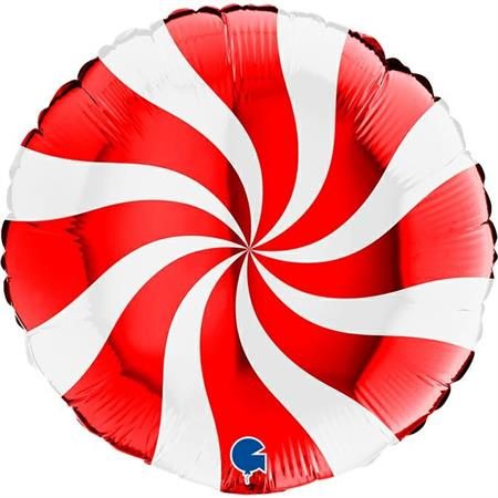 Балон „Swirly“ 36′ цвят: бяло и червено -1бр.