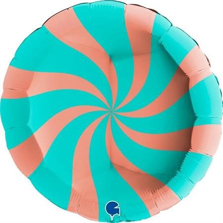 Балон „Swirly“36′ цвят: тифани и розово злато-1бр.