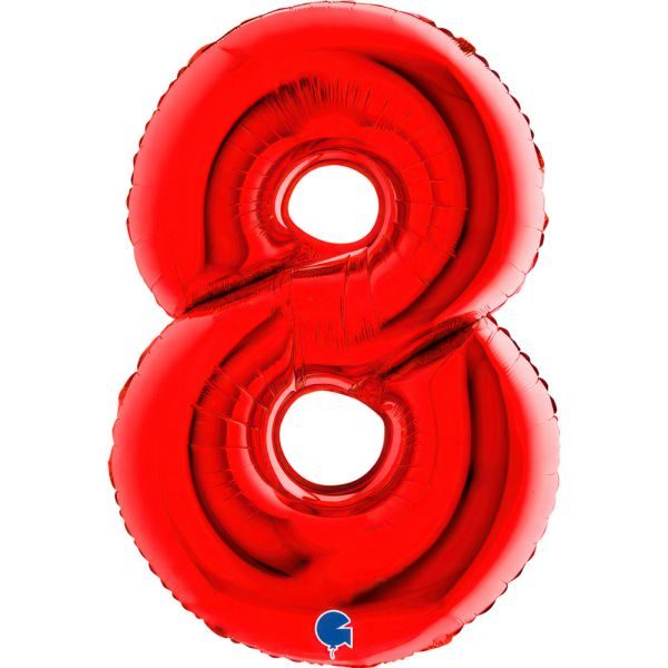 Балон „Цифра 8“ 40′  цвят: червена -1бр. в оп.