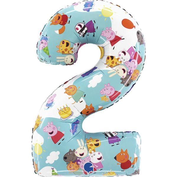 Балон „Цифра 2“ 26′ Peppa Pig -1бр. в оп.