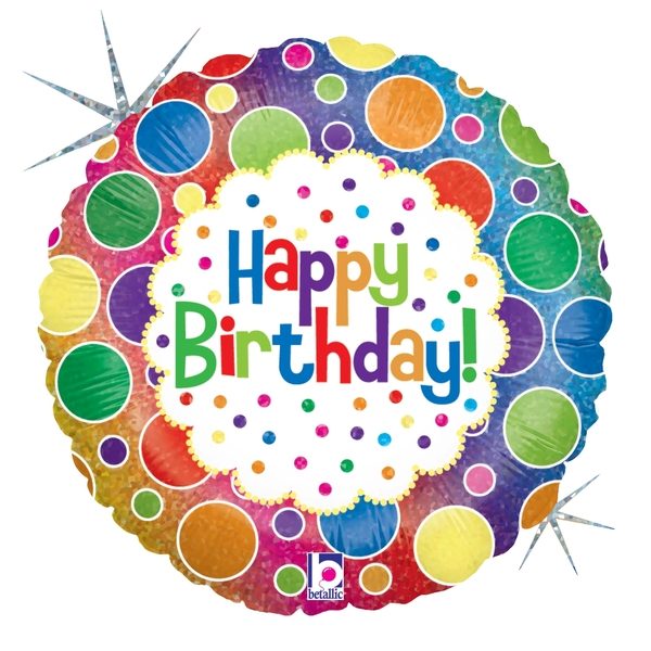 Балони „Happy Birthday с точки“-мини 9′ -5бр.
