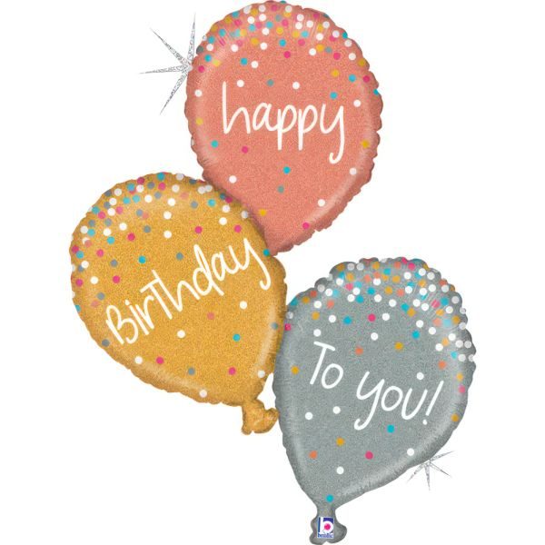 Балон „Три балона Happy Birthday“ 32′ -1бр. в оп.