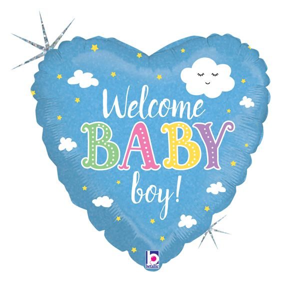 Балон „Сърце-Welcome Baby Boy“ 18′ -1бр. в оп.