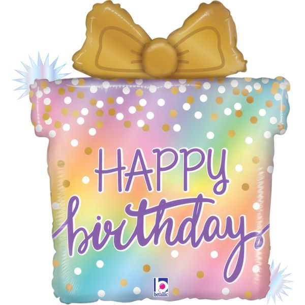 Балон подарък „Happy Birthday-опал“ 23′-1бр. в оп.