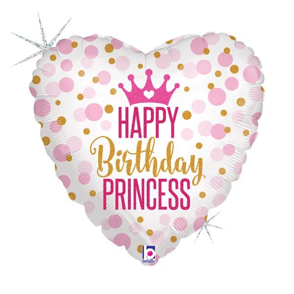 Балон „Сърце- Happy Birthday Princess“ 18′-1бр. в оп.