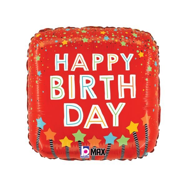 Балон „Happy Birthday свещи и конфети 18′-1бр. в оп.