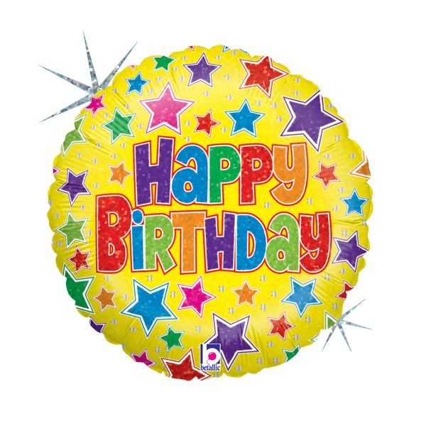 Балон „Happy Birthday звездички“ 18′ -1бр.