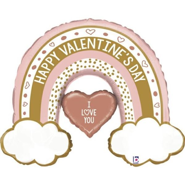 Балон „Сърце с дъга Happy Valentine’s day“ 40′-1бр. в оп.
