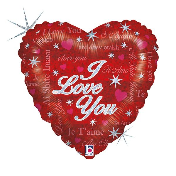 Балон „Сърце-I love you и звездички“ 18′ -1бр.