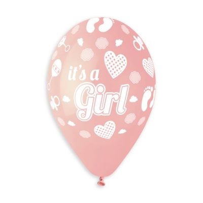 Балони с печат „It’s a girl и крачета“ 12′-100бр.