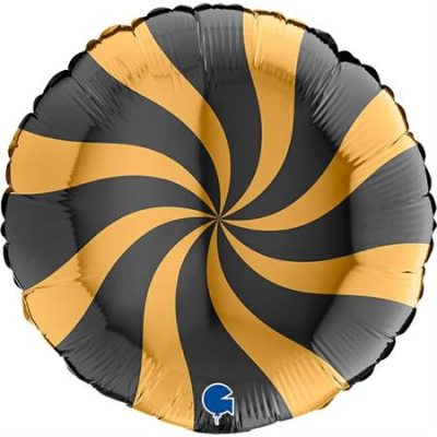 Балон „Swirly“36′ цвят: злато и черно-1бр.
