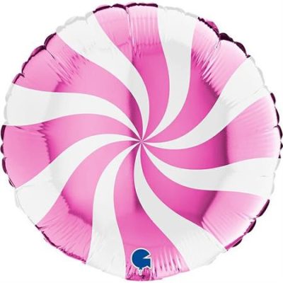 Балон „Swirly“ цвят: бяло и циклама-1бр.