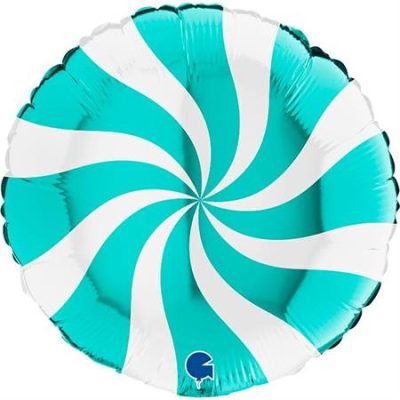 Балон „Swirly“ цвят: тифани и бяло-1бр.