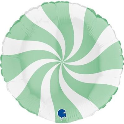 Балон „Swirly“36′ цвят: мента и бяло-1бр.