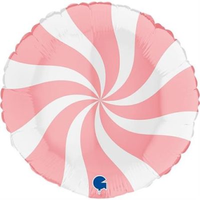 Балон „Swirly“ цвят: бяло и бебешко розово-1бр.