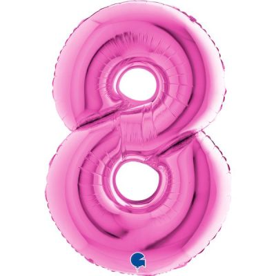 Балон „Цифра 8“ 40′  цвят: циклама -1бр. в оп.