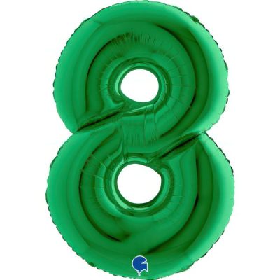 Балон „Цифра 8“ 40′  цвят: зелена -1бр. в оп.