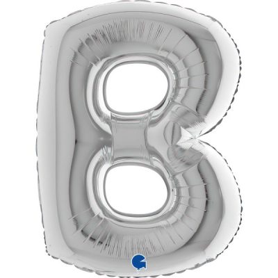 Балон „Буква B“ 40′ цвят: сребро