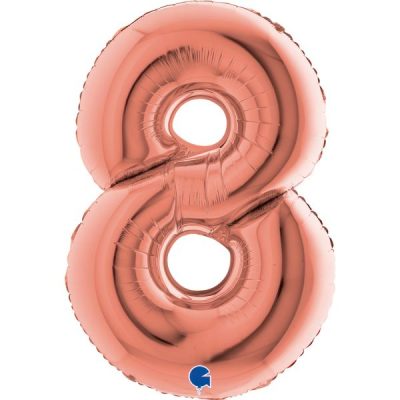 Балон „Цифра 8“ 40′  цвят: розово злато -1бр. в оп.