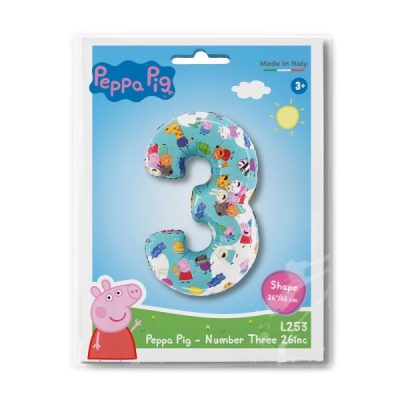 Балон „Цифра 3“ 26′ Peppa Pig -1бр. в оп.