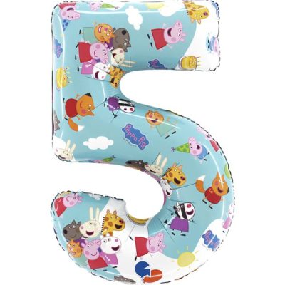 Балон „Цифра 5“ 26′ Peppa Pig -1бр. в оп.