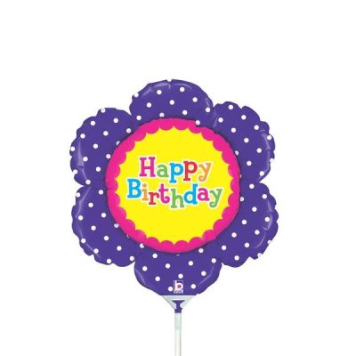 Балони „Цвете Happy Birthday“-мини 14′ -5бр.