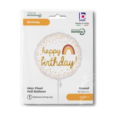 Балон „Happy Birthday-Бохо стил“ 18′ -1бр. в оп.