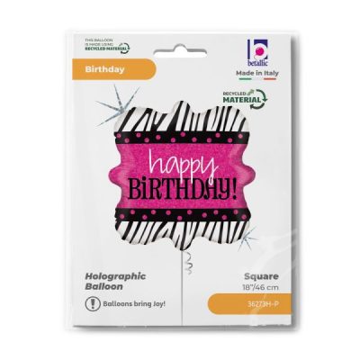Балон „Happy Birthday-зебра“ 18′ -1бр. в оп.