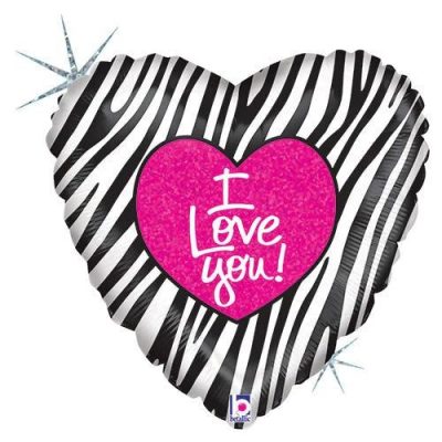 Балон „Сърце-I love you-зебра“ 18′ -1бр.
