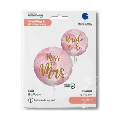 Балон „Bride to be-Miss to Mrs“ 18′ -1бр. в оп.