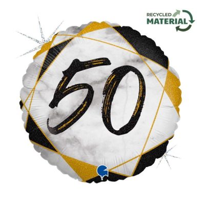 Балон „50-мрамор“ 18′-черен -1бр. в оп.