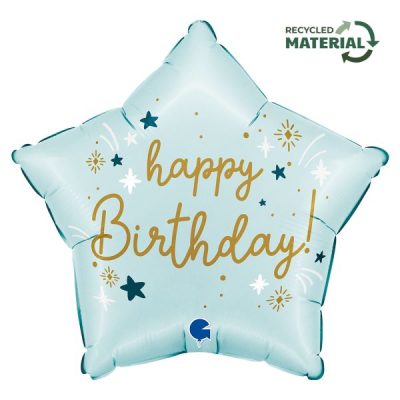Балон „Happy Birthday-светло синя звезда“ 18′ -1бр. в оп.