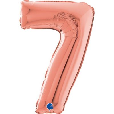 Балон „Цифра 7“ 26′. цвят: розово злато -1бр. в оп.