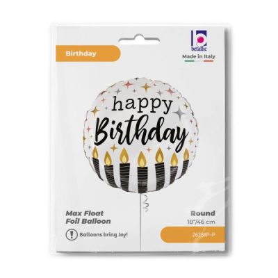 Балон „Happy Birthday и свещички“ 18′ -1бр. в оп.