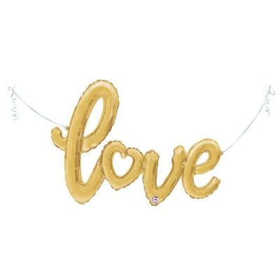 Балон „Надпис love“ 33′ цвят: злато-1бр.
