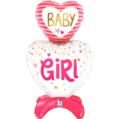 Балон „Сърца с основа Baby Girl“ 28′-1бр. в оп.
