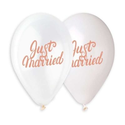 Балони с печат „Just Married“ 13′-50бр.
