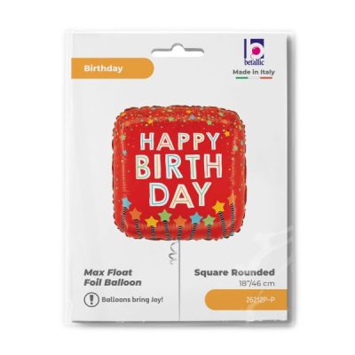Балон „Happy Birthday свещи и конфети 18′-1бр. в оп.