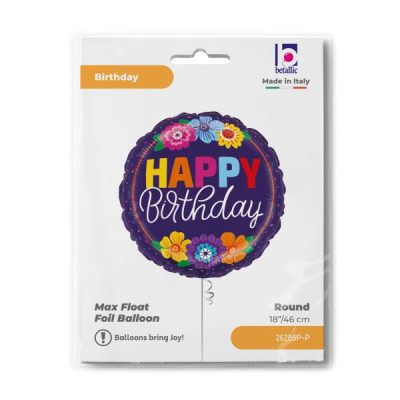 Балон „Happy Birthday цветя“ 18′-1бр.