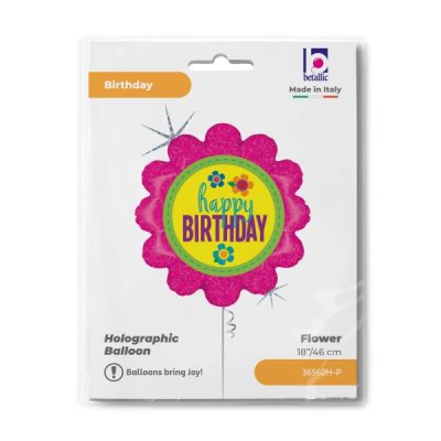 Балон „Happy Birthday-цвете“ 18′ -1бр. в оп.