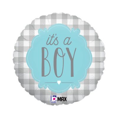 Балон „It’s a boy-каре“ 18′-1бр.