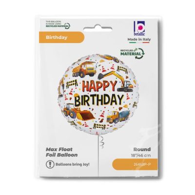 Балон „Happy Birthday-строителни машини“ 18′-1бр.