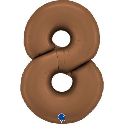 Балон „Цифра 8“ 40′ цвят: шоколад сатен-1бр.