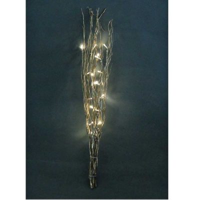 Светещи клонки с 20 диодни лампички -сребро