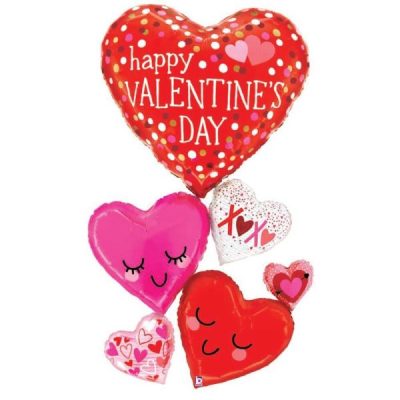 Балон „Сърца Happy Valentine’s Day“ 58′-1бр. в оп.