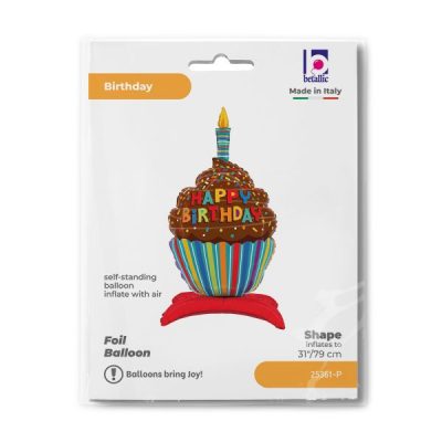 Балон „Мъфин Happy Birthday с основа“ 31′ -1бр. в оп.