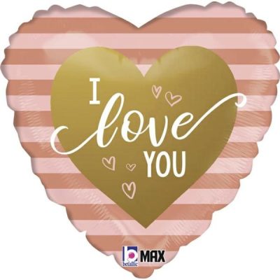 Балон „Сърце- I love you“ цвят: злато и розово злато 18′-1бр.