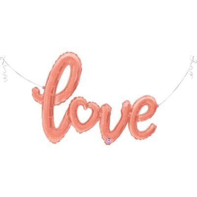 Балон „Надпис love“ цвят: розово злато 33′-1бр. в оп.