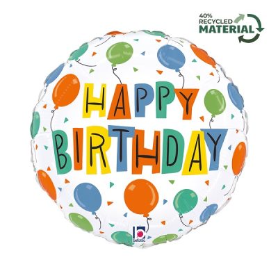 Балон „Happy Birthday-цветни балони“ 18′-1бр.